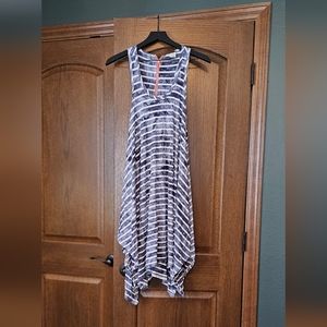 Flowy blue and white stripped dress